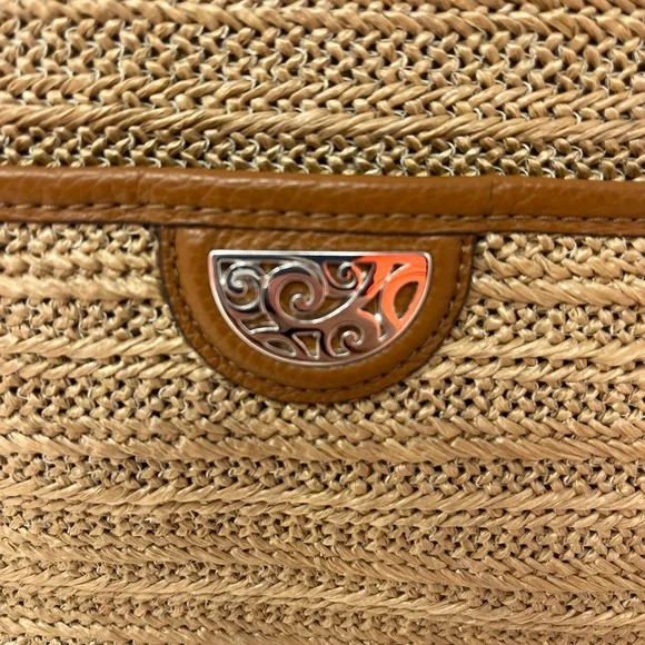 BRIGHTON Jojo Straw Organizer Crossbody Bag Natural EUC - Picture 3 of 8